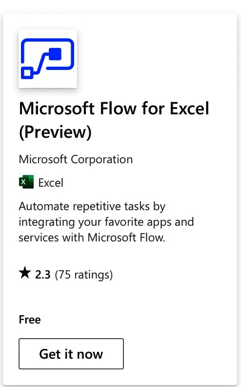 Alternative Microsoft Market's Flow for Excel install window