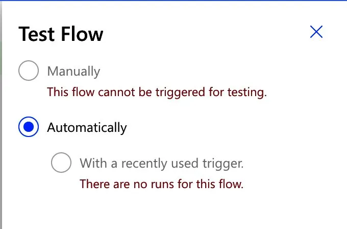 It's not possible to trigger a Flow manually with the "for a select row in Excel". The trigger will always come from Excel.