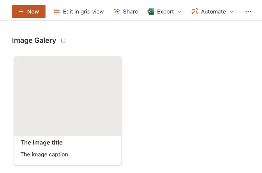 Gallery View in SharePoint without a image