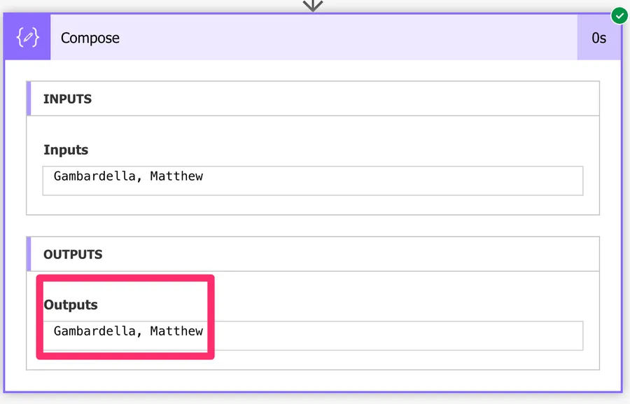 Result of the xpath function in Power Automate that returns the string value of an element
