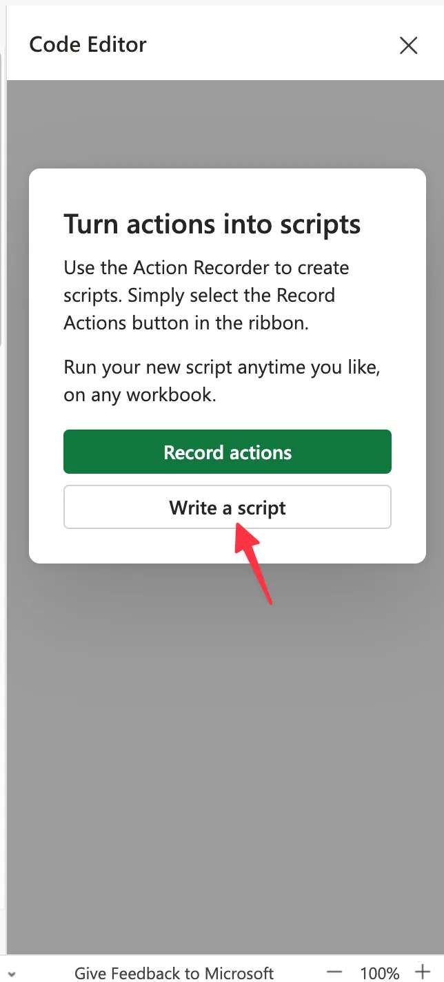 Excel popup and what to pick