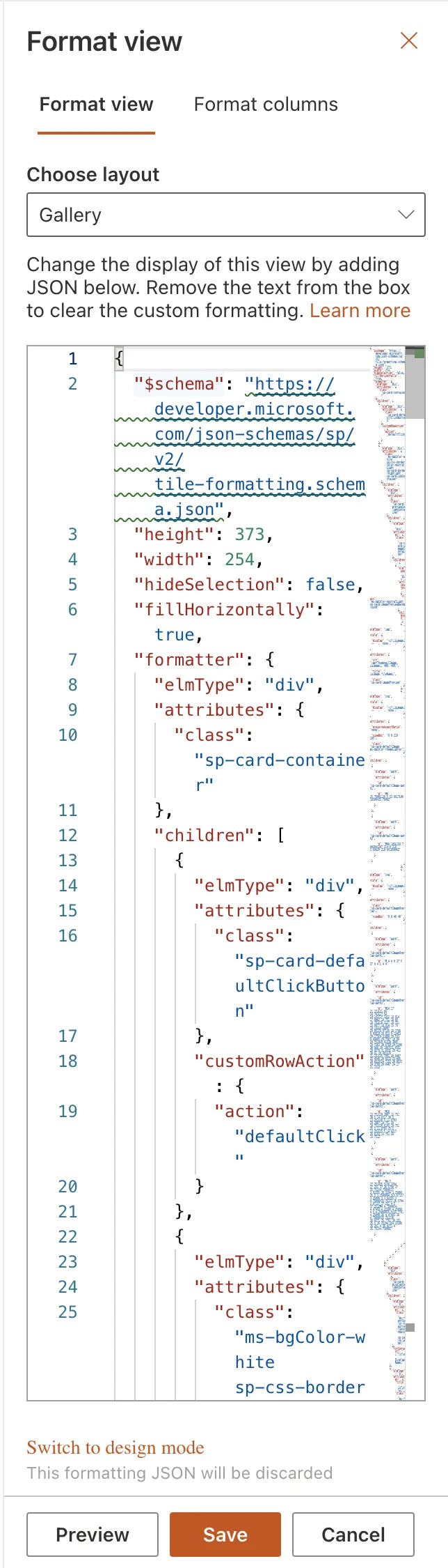 SharePoint Gallery advanced design mode. 